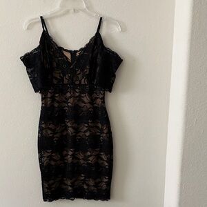 Guess Black Lace Mini Dress